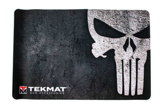 TekMat 17in handgun cleaning mat featuring a Punisher skull logo dye sublimated graphic.